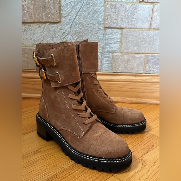 See by Chloe Mallory Suede Combat Boots - Picture 7 of 13